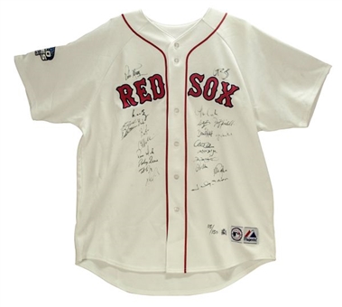 2004 Boston Red Sox Team Signed World Series Jersey 115/150(22 Signatures including Pedro, Schilling and Ortiz) (MLB AUTH)